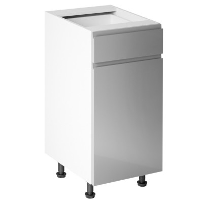 Spodní skříňka, bílá/šedá extra vysoký lesk HG, AURORA D40S1