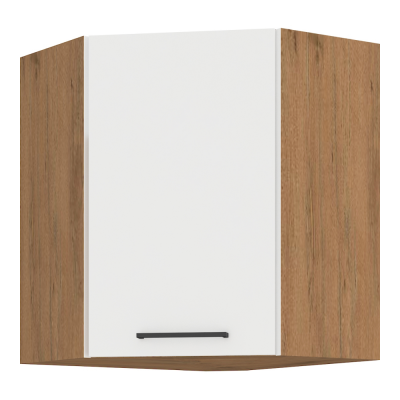 Horní rohová skříňka, bílá extra vysoký lesk HG/dub lancelot, VEGA 58x58 GN-72 1F Horní rohová skříňka, bílá extra vysoký lesk HG/dub lancelot, VEGA 58x58 GN-72 1F