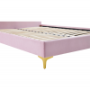 Postel ISADORA 140x200 růžová Velvet – čalouněná postel s čelem ve tvaru mušle