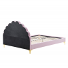 Postel ISADORA 140x200 růžová Velvet – čalouněná postel s čelem ve tvaru mušle