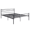 Kovová postel STELVIA 180x200 černá s roštem – pevná manželská postel na nožičkách