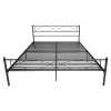 Kovová postel STELVIA 180x200 černá s roštem – pevná manželská postel na nožičkách