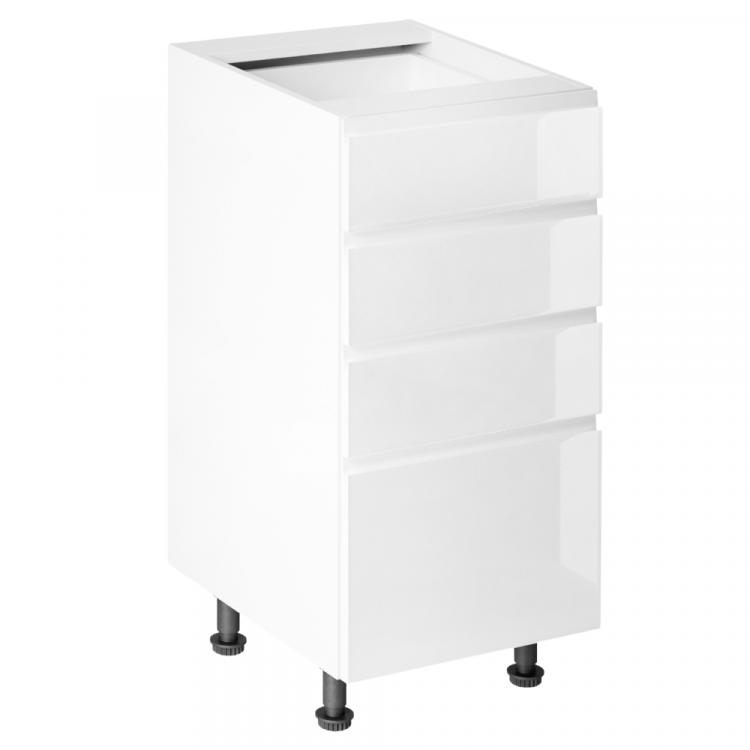 Spodní skříňka, bílá / bílá extra vysoký lesk HG, AURORA D40S4