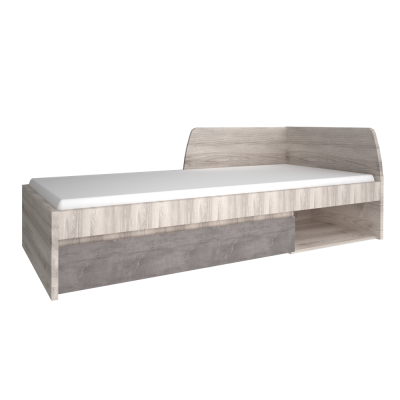 Jednolůžková postel JESI 90x200 s úložným prostorem včetně roštu. Kaštan nairobi/onyx