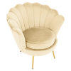 Křeslo ve stylu Art-deco, béžová Velvet látka/gold chrom zlatý, NOBLEO Křeslo ve stylu Art-deco, béžová Velvet látka/gold chrom zlatý, NOBLEO
