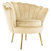 Křeslo ve stylu Art-deco, béžová Velvet látka/gold chrom zlatý, NOBLEO Křeslo ve stylu Art-deco, béžová Velvet látka/gold chrom zlatý, NOBLEO