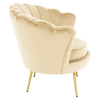 Křeslo ve stylu Art-deco, béžová Velvet látka/gold chrom zlatý, NOBLEO Křeslo ve stylu Art-deco, béžová Velvet látka/gold chrom zlatý, NOBLEO
