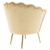 Křeslo ve stylu Art-deco, béžová Velvet látka/gold chrom zlatý, NOBLEO Křeslo ve stylu Art-deco, béžová Velvet látka/gold chrom zlatý, NOBLEO