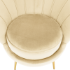 Křeslo ve stylu Art-deco, béžová Velvet látka/gold chrom zlatý, NOBLEO Křeslo ve stylu Art-deco, béžová Velvet látka/gold chrom zlatý, NOBLEO