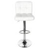 Barová židle KANDY bílá ekokůže/chrom – výškově nastavitelná židle s prošitím