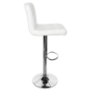 Barová židle KANDY bílá ekokůže/chrom – výškově nastavitelná židle s prošitím