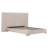 Postel ALTESA 160x200 béžová Velvet s LED osvětlením a roštem – čalouněná postel s vysokým čelem
