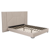 Postel ALTESA 160x200 béžová Velvet s LED osvětlením a roštem – čalouněná postel s vysokým čelem