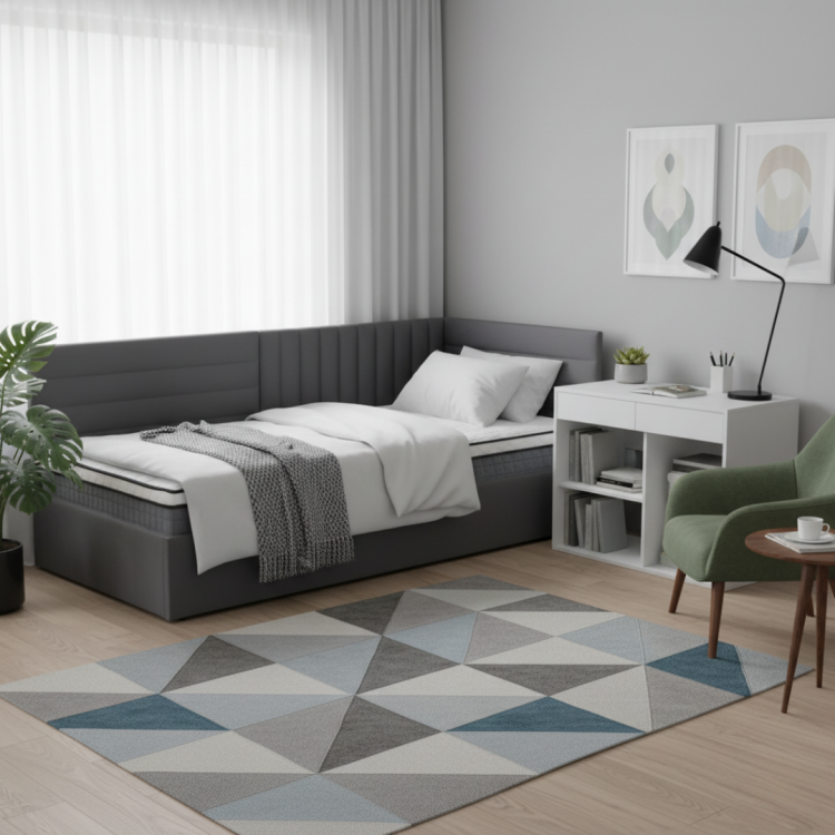 Postel MEVIA 90x200 taupe Velvet – čalouněná jednolůžková postel s roštem