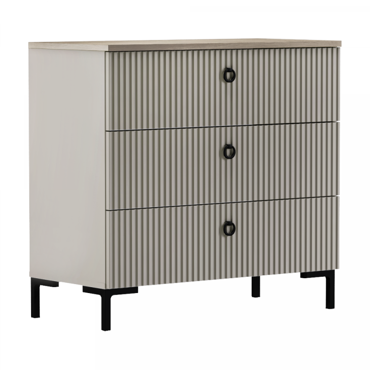 Komoda, šedohnědá Taupe/dub silverjack, DOMCA 3S Komoda, šedohnědá Taupe/dub silverjack, DOMCA 3S