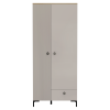 Skříň, šedohnědá Taupe/dub silverjack, DOMCA 2D1S