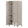 Skříň, šedohnědá Taupe/dub silverjack, DOMCA 2D1S