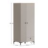 Skříň, šedohnědá Taupe/dub silverjack, DOMCA 2D1S