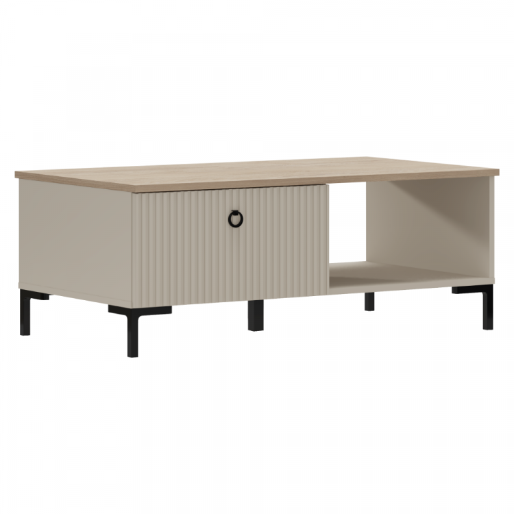 Konferenční stolek, šedohnědá Taupe/dub silverjack, DOMCA 1S