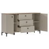 Komoda, šedohnědá Taupe/dub silverjack, DOMCA 2D3S