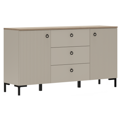 Komoda, šedohnědá Taupe/dub silverjack, DOMCA 2D3S