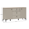 Komoda, šedohnědá Taupe/dub silverjack, DOMCA 2D3S