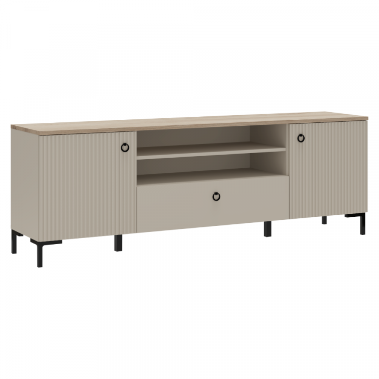 TV stolek, šedohnědá Taupe/dub silverjack, DOMCA 2D1S TV stolek, šedohnědá Taupe/dub silverjack, DOMCA 2D1S
