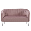 Designový 2-sed, růžová Velvet látka/chrom-stříbrný, BAGY Designový 2-sed, růžová Velvet látka/chrom-stříbrný, BAGY