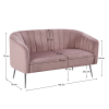 Designový 2-sed, růžová Velvet látka/chrom-stříbrný, BAGY Designový 2-sed, růžová Velvet látka/chrom-stříbrný, BAGY