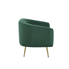 Designový 2-sed, tmavě zelená Velvet látka/gold chrom-zlatý, BAGY
