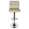 Barová židle KANDY béžová ekokůže/chrom – výškově nastavitelná, otočná, nosnost 100 kg