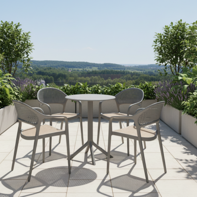 Zahradní stůl SAILOR šedý – plastový jídelní stůl 60x60 cm do interiéru i exteriéru