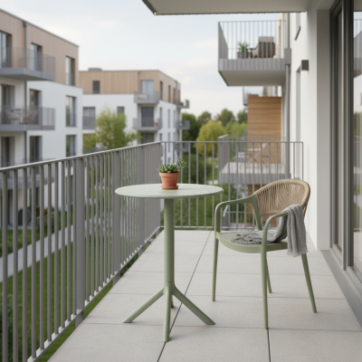 Zahradní stůl SAILOR zelený – plastový jídelní stůl 60x60 cm do interiéru i exteriéru