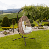 Závěsné křeslo, skládací, měděná/béžová/krémová, SANAN
