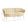 Luxusní pohovka, 3-sed, béžová Velvet látka/zlatá, Art-deco, NOBLEO TYP 2 Luxusní pohovka, 3-sed, béžová Velvet látka/zlatá, Art-deco, NOBLEO TYP 2