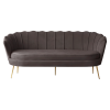 Luxusní pohovka, 3-sed, šedá Velvet látka/zlatá, Art-deco, NOBLEO TYP 2 Luxusní pohovka, 3-sed, šedá Velvet látka/zlatá, Art-deco, NOBLEO TYP 2
