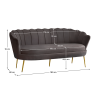 Luxusní pohovka, 3-sed, šedá Velvet látka/zlatá, Art-deco, NOBLEO TYP 2 Luxusní pohovka, 3-sed, šedá Velvet látka/zlatá, Art-deco, NOBLEO TYP 2