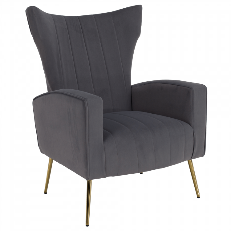 Relaxační křeslo, šedá Velvet látka, BARET Relaxační křeslo, šedá Velvet látka, BARET