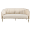 Designový 3-sed, béžová Velvet látka/gold chrom-zlatý, BAGY