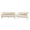 Designový 3-sed, béžová Velvet látka/gold chrom-zlatý, BAGY