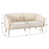 Designový 3-sed, béžová Velvet látka/gold chrom-zlatý, BAGY