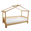 Montessori postel KESIO 90x200 přírodní s přistýlkou – domečková postel z masivu