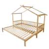 Montessori postel KESIO 90x200 přírodní s přistýlkou – domečková postel z masivu