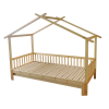 Montessori postel KESIO 90x200 přírodní s přistýlkou – domečková postel z masivu
