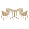 Zahradní stůl DENTON taupe 79,5x79,5 – plastový jídelní stůl pro 4 osoby