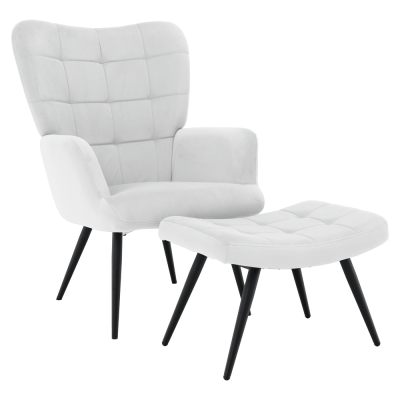 Křeslo s podnoží, světle šedá Velvet látka/černá, HABEN