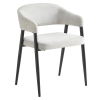 Jídelní křeslo NIZAR světle šedá/černá – designové čalouněné křeslo s kovovou konstrukcí