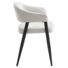 Jídelní křeslo NIZAR světle šedá/černá – designové čalouněné křeslo s kovovou konstrukcí