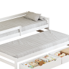 Postel s přistýlkou a úložným prostorem, 90x200, bílá, ELARA Postel s přistýlkou a úložným prostorem, 90x200, bílá, ELARA