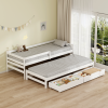 Postel s přistýlkou a úložným prostorem, 90x200, bílá, ELARA Postel s přistýlkou a úložným prostorem, 90x200, bílá, ELARA